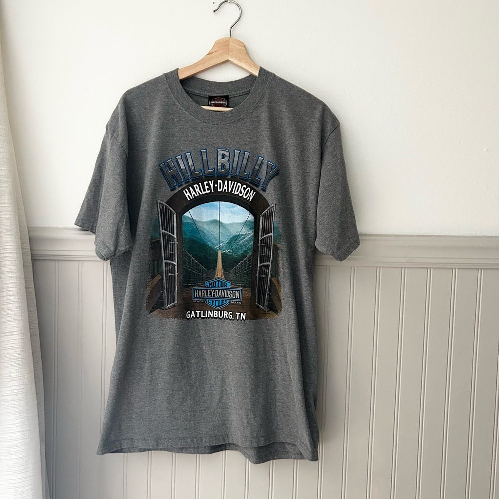 Harley-Davidson Men’s Large Hillbilly Gatlinburg Tennessee Gray Tee